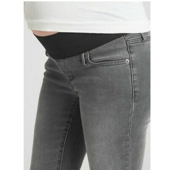 🆕️ Gap Maternity soft Demi Panel True Skinny Jeans SOFT BLACK with whiskering - Picture 3 of 11